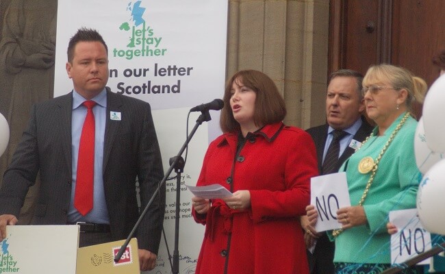 Emma urges Scotland to stay in UK at Shields rally